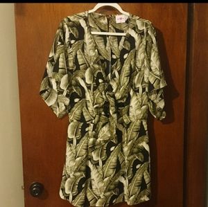 Palm tree print dress